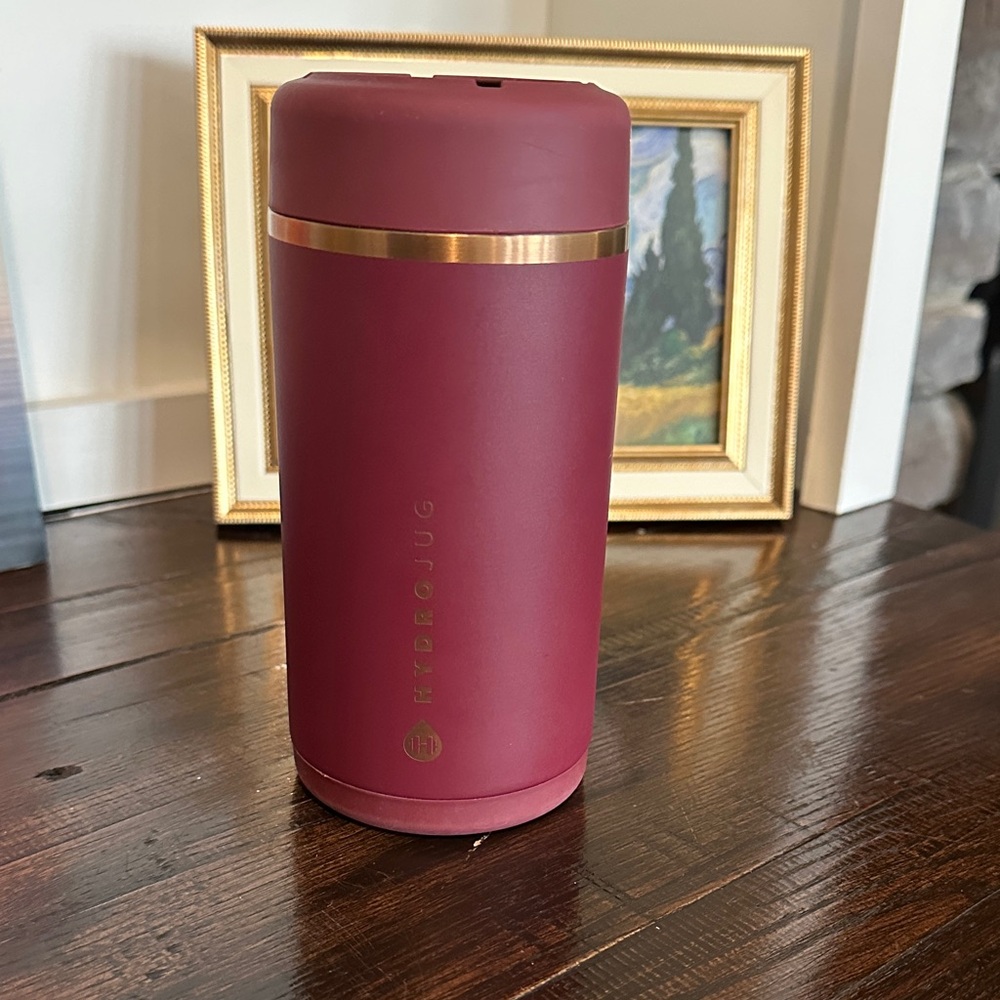 HydroJug Burgundy 12oz Slim Can Cooler with Gold Accent